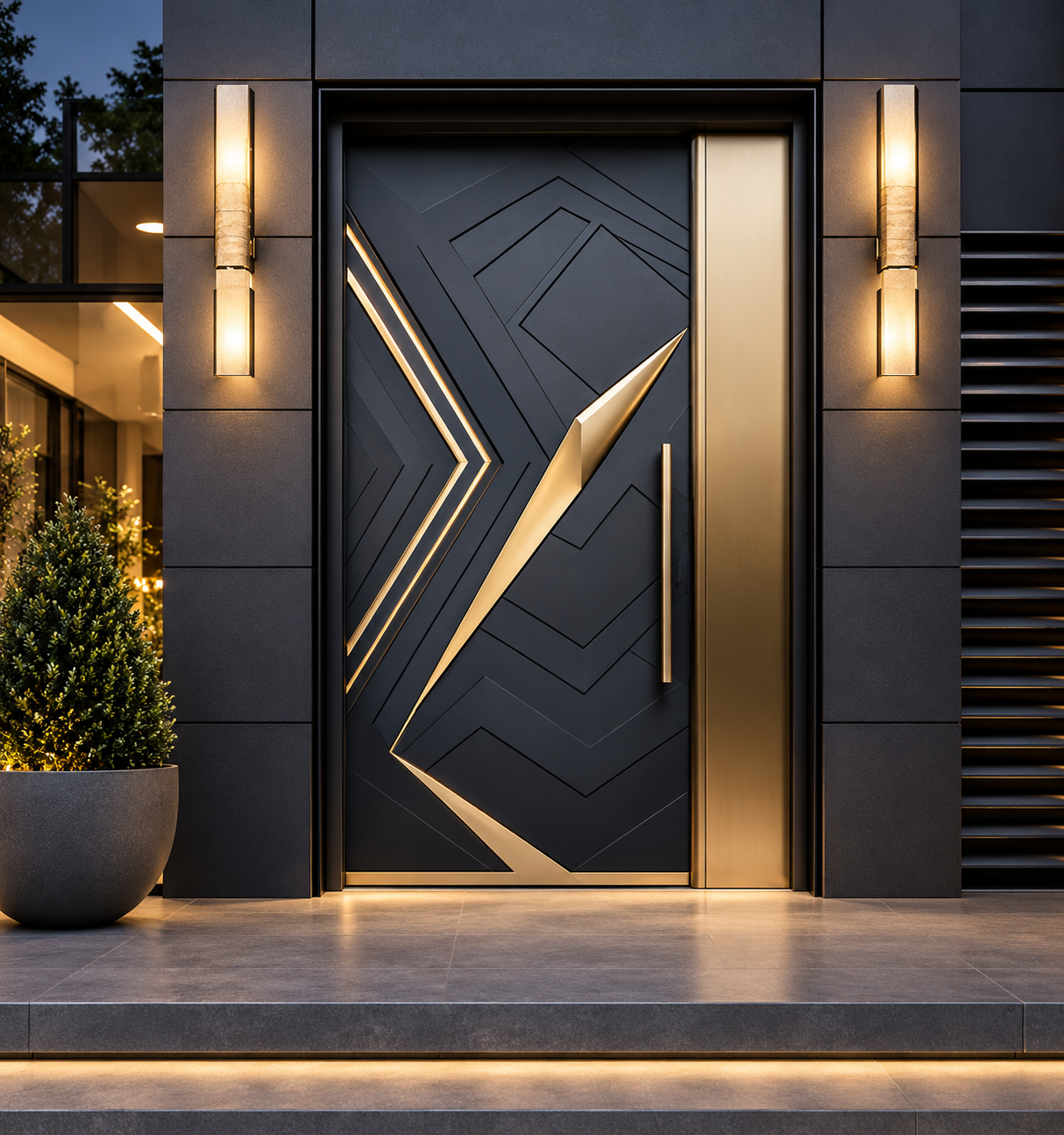 Geometric Brass Modern Entryway